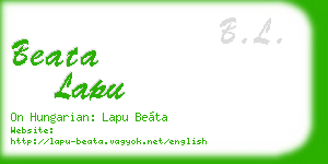 beata lapu business card